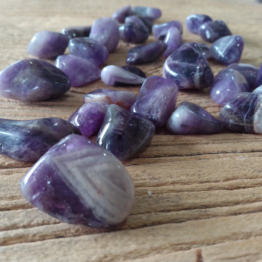 Chevron amethyst tumblestones