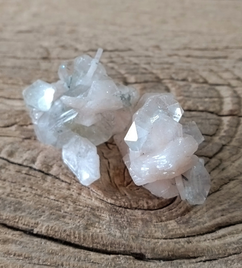 Apophyllite on stilbite specimen