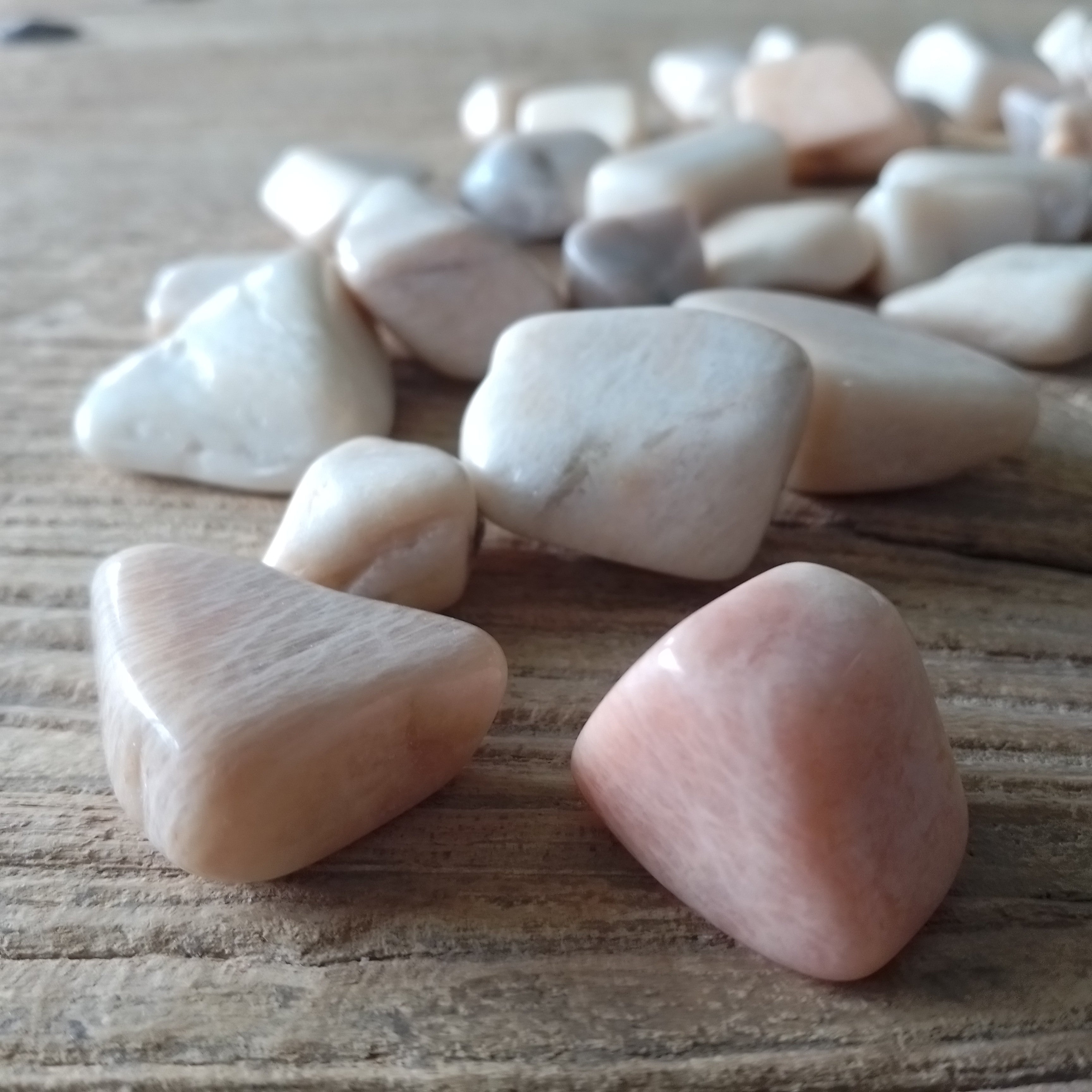 Peach moonstone tumblestones