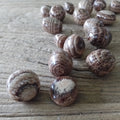 Brown aragonite tumblestones