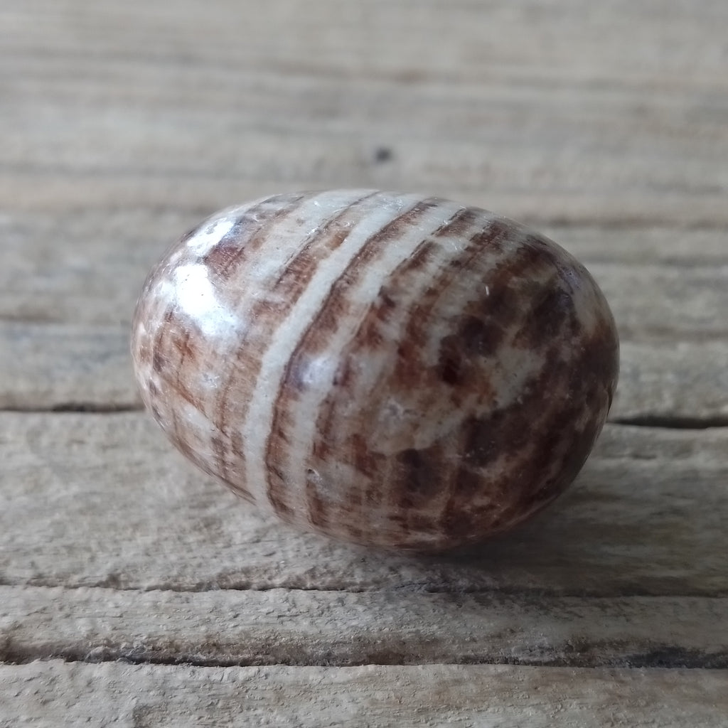 Brown aragonite tumblestones
