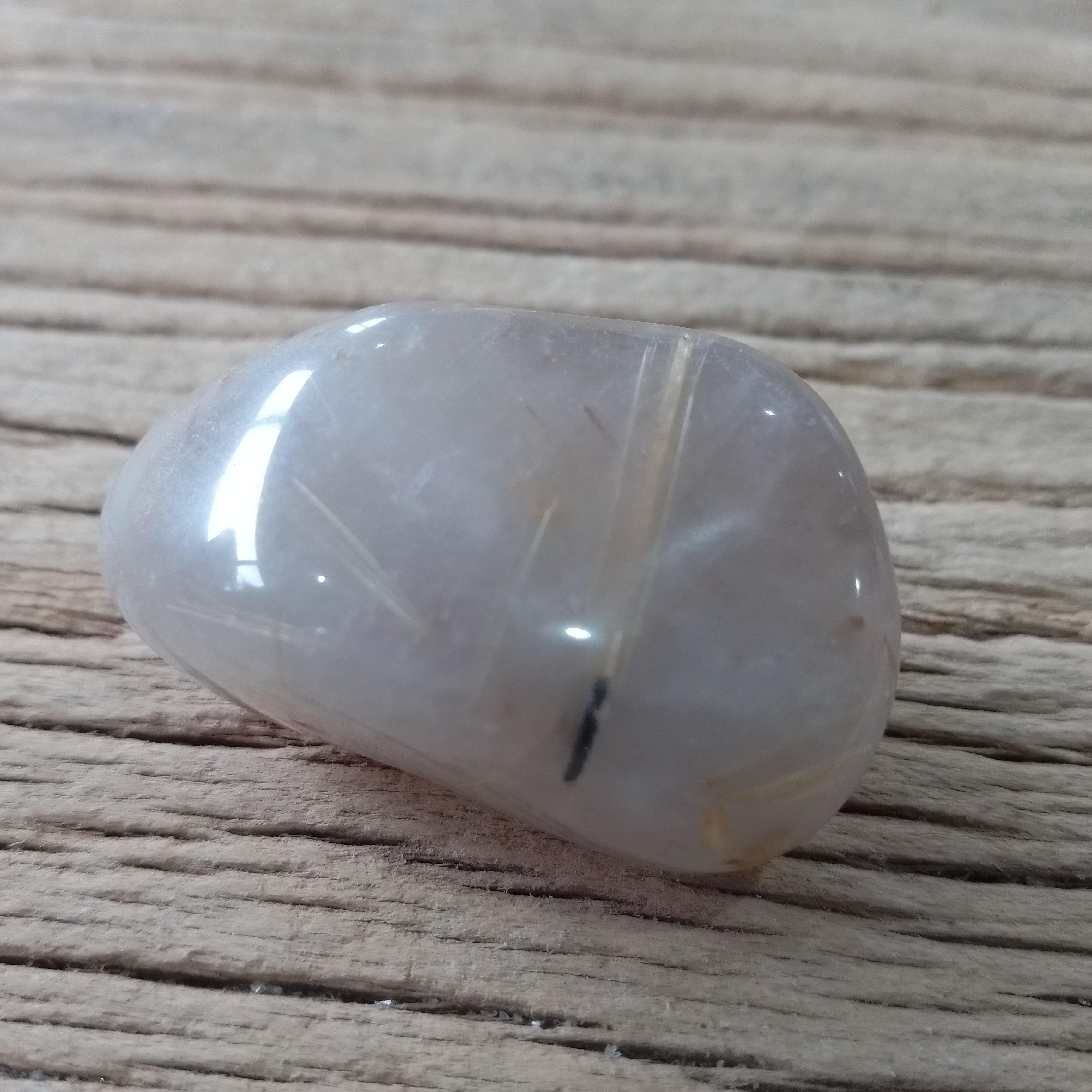 Rutilated quartz tumblestones