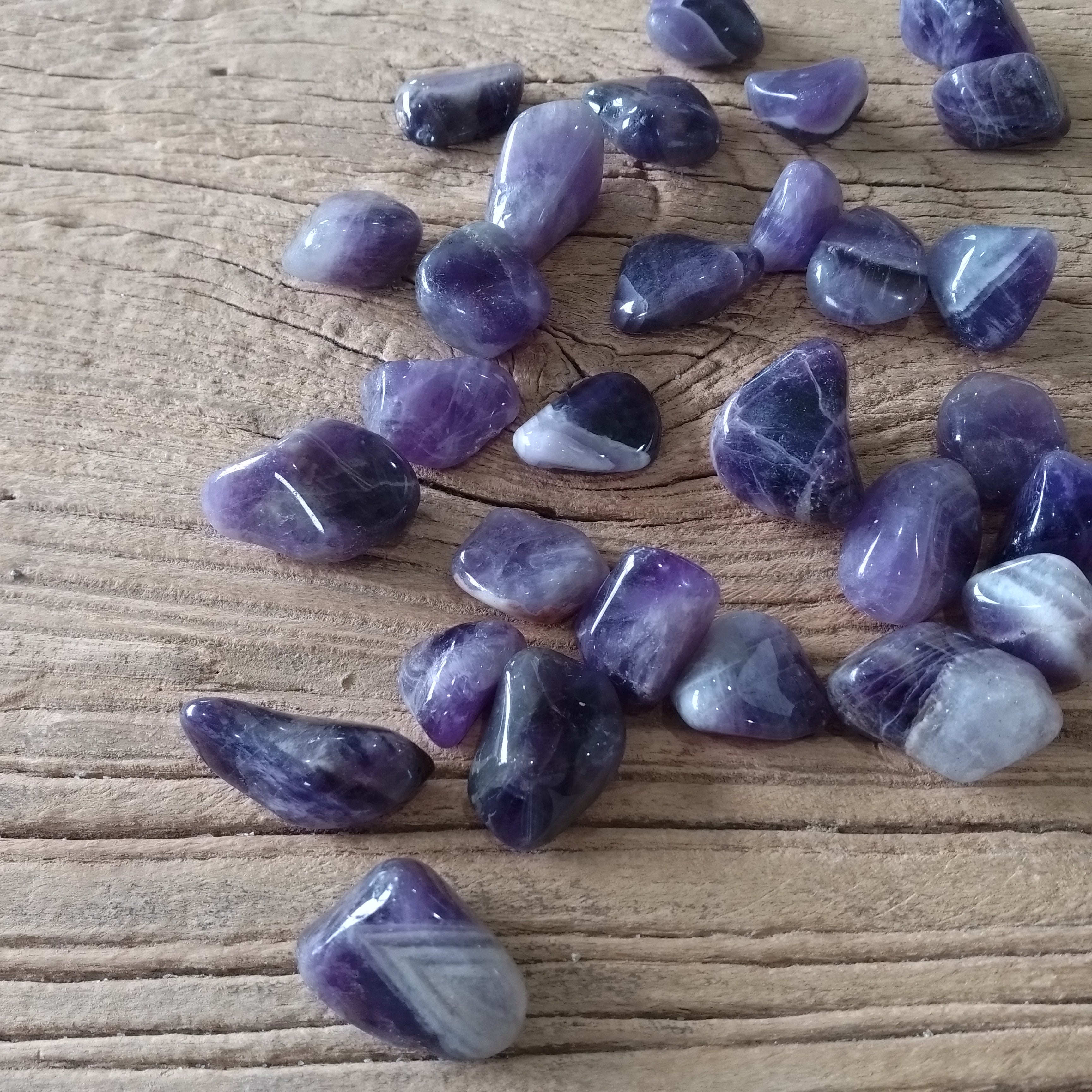 Chevron amethyst tumblestones