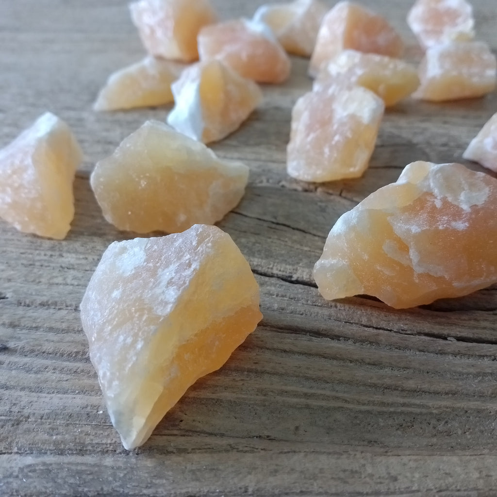 Orange calcite raw