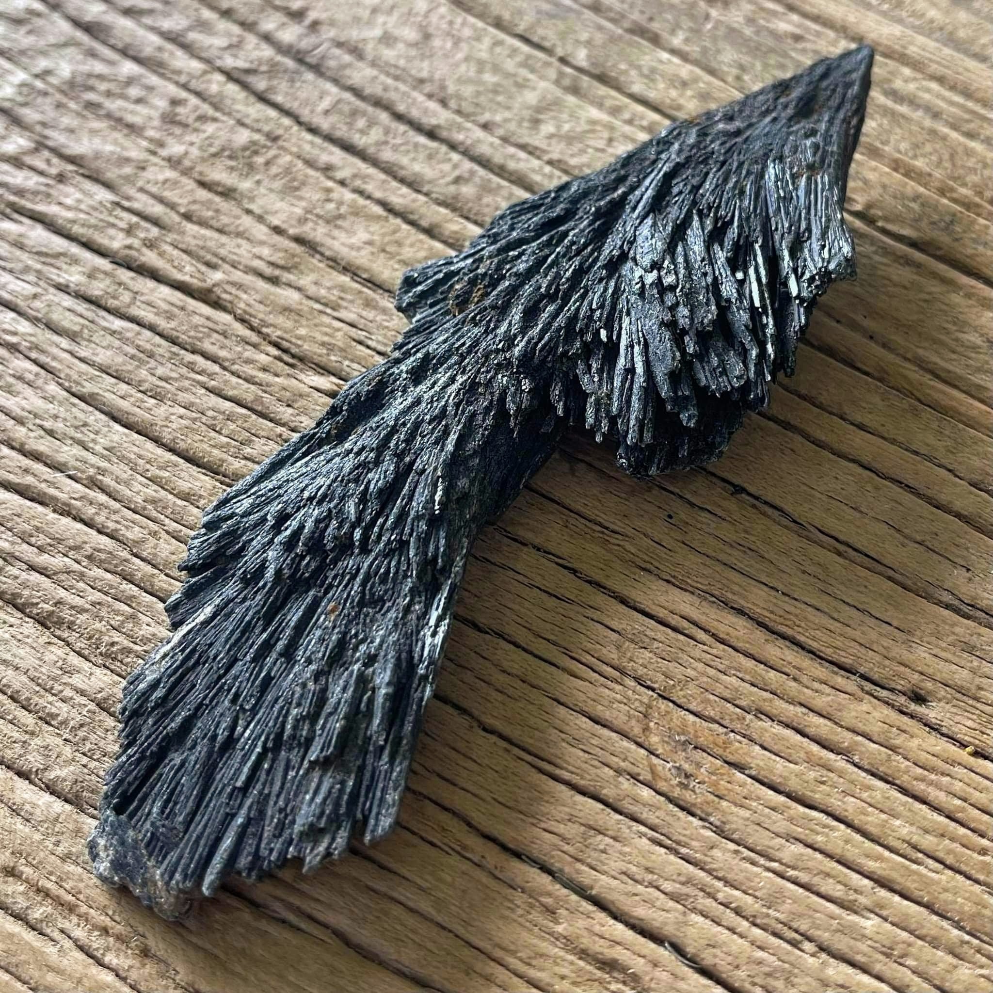 Black kyanite blades